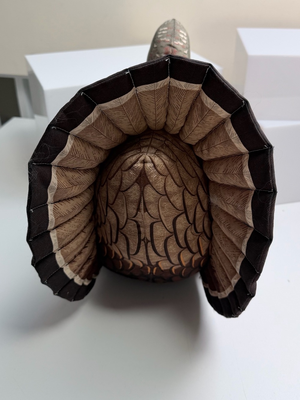 Vintage 1980's Handmade Tom Turkey Stuffed Plush Weighted Thanksgiving Decor - Picture 3 of 9